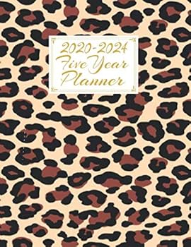 2020 - 2024 Five Year Planner: Leopard Print : 60 Months Calendar and Appointment Schedule Notebook, Agenda Organizer with Notepad Area - Paperback - 131 Pages - 8. 5 X 11 Inches