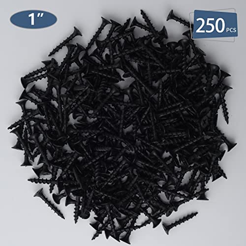 image for JEGONFRI 250pcs #6 × 1 inch High Hardness Drywall Screws, Black, Coar