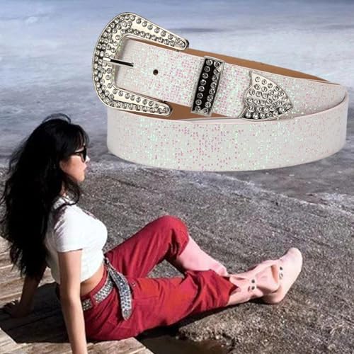 Stylish PU Leather Belt Rhinestones Decorative New Ladies Waist Belt Unique Belt for Party and Wedding Outfits3