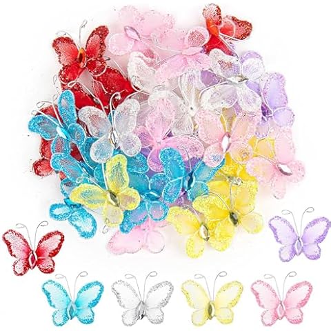 Framendino 36 Pack Glitter Butterflies Cover