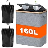 Muxfaim Pfandflaschen Sammelbehälter,160L Pfandflaschen Behälter, Pfandsammler Organizer and Altglas Aufbewahrung mit Einwurf, Leergutbehälter fur Recycling Abstellraum Flaschentasche
