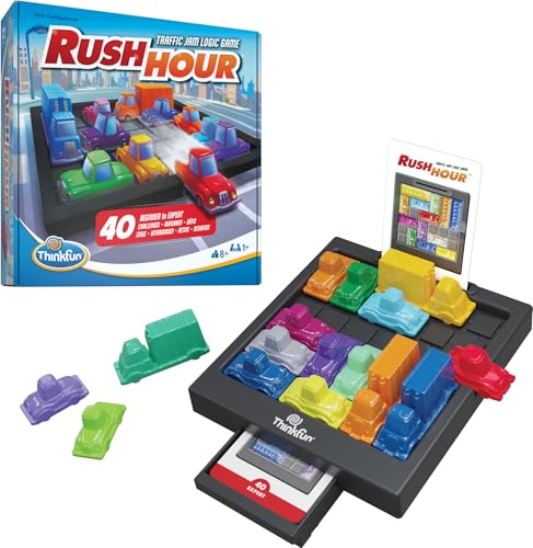 ThinkFun Rush Hour Logic Puzzle Game for Kids and Adults Traffic Jam Brain Challenge with 40 Challenges 1 Player Ages 8 Years and Up