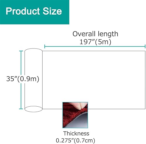 Miniatura 3 de ITINA Tapete para puerta de aproximadamente 3 pies de ancho x 16 pies de largo, tapete grande para interiores y exteriores, impermeable, parte