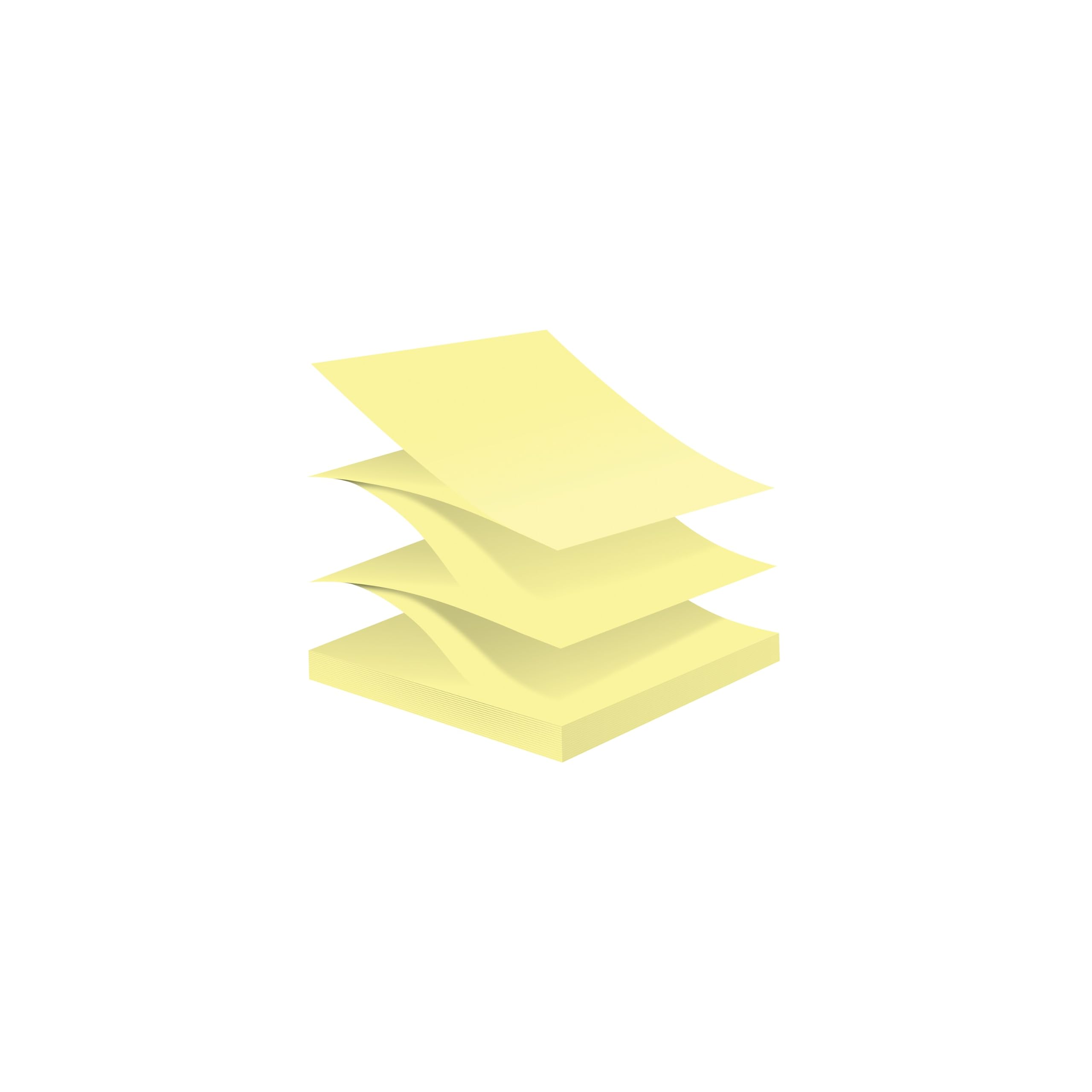 Post-it 100% recyceltes Papier, super Haftnotizen, 2 x die Haftkraft, 7,6 x 7,6 cm, 6 Bl cke/Packung, 70 Blatt/Block, Kanariengelb (R330R-6SSCY)