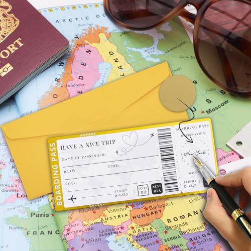 Golden Travel Ticket Scratch-off Cards with Envelopes,Personalised Scratch Boarding Pass,Unique Travel Gift Packaging,Scratch & Reveal Surprise Ticket for Valentine's Day,Birthday,Gift for Girlfriends - Image 6