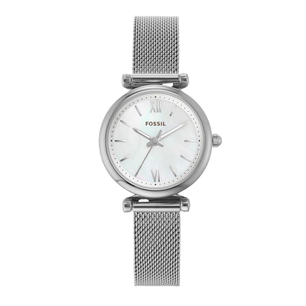 Fossil Carlie Watch for Women, Quartz Movement with Stainless steel or Leather Strap
