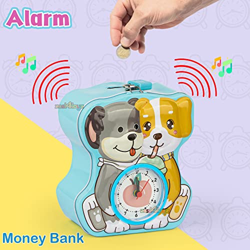 Image of Zest 4 Toyz Money Bank for Kids 2 in 1 Metal Piggy Bank with Lock N Key Table Alarm Clock for Kids Money Saving Box Gullak Money Box Coin Bank Cash Box Birthday Gift Toy Age 3+