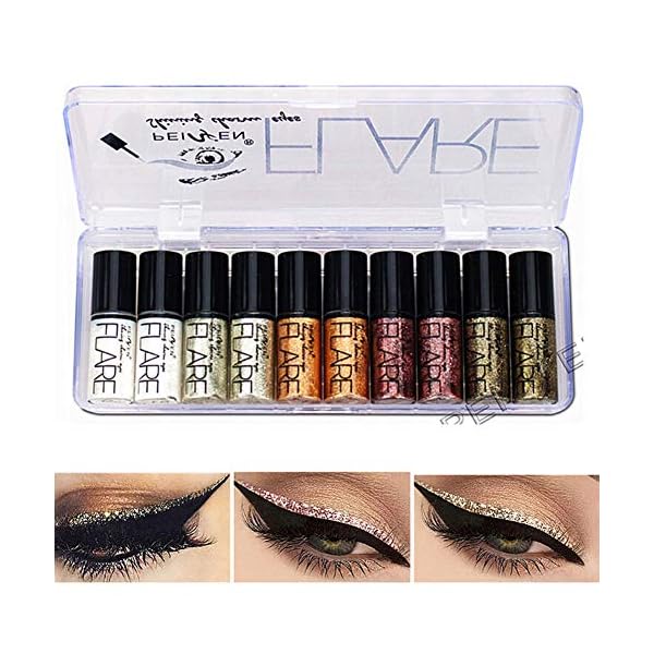 Lucoss-Glitter-Liquid-Eyeliner-Eye-Shadow-Makeup-Kit-Long-Lasting-Luminous-Shimmer-Eyeshadow-Liquid Lucoss Glitter Liquid Eyeliner Eye Shadow Makeup Kit Long Lasting Waterproof Sparkling Eyeshadow Metallic Eyeliner Liquid Eye Glitter Makeup