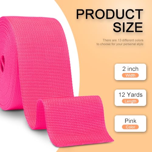 Image of CooBigo 12 Yards Webbing 1 inch & 1.5 inch & 2 inch Polypropylene Webbing Strap 1 Inch 1.5 Inch 2 Inch Wide Webbing Strapping for Bags /Lawn Chair /Pool Solar Cover DIY Crafting