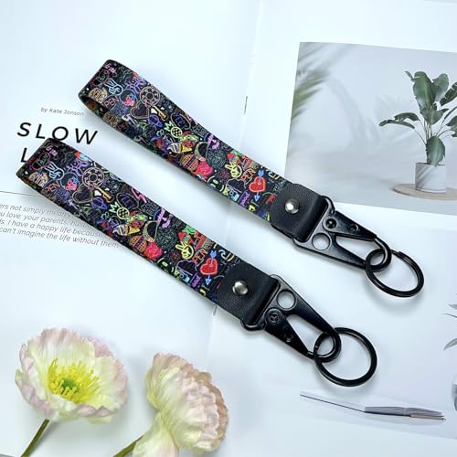 Image of 2Pcs Motorcycle Keychain Motorcycle Key Tag JDM Jet Tag Keychain Heavy Duty Wrist Lanyard Keychain for Car,Motorcycle
