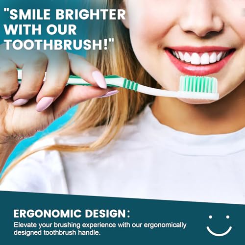 Navona 200 Stück einzeln verpackte Bulk-Zahnbürsten, bunt, manuelle Einweg-Reisezahnbürste für Erwachsene oder Kinder, ergonomischer Griff, mittelweiche Borsten, perfekt für Reisen, Hotels, Spenden – Bild 6