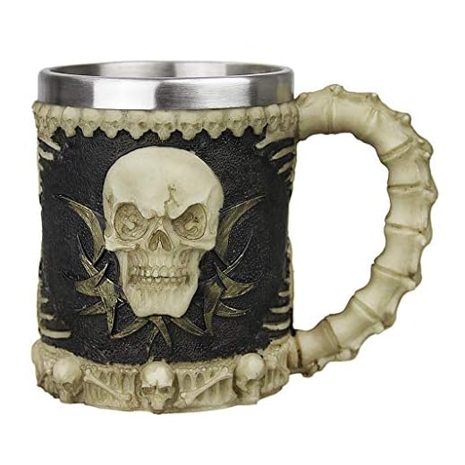 Creative Mug 3D Tasse de Crâne Résine Coupe à Café Thé Boire Mug Tasse d'Eau Chocolat Maison Bureau Chope à Bière Vin Boisson Froide Cappuccino en Acier Inoxydable pour Halloween Noël Anniversaire