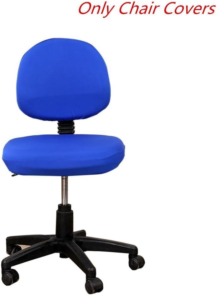 Computer Office Chair Cover Universal Stretch Rotating Chair Cloth Cover Removable Split Style Elastic Easy-Install Blue