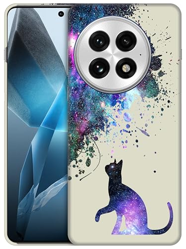 Coque rigide OnePlus 13 antichoc plastique protecteur chat galaxie