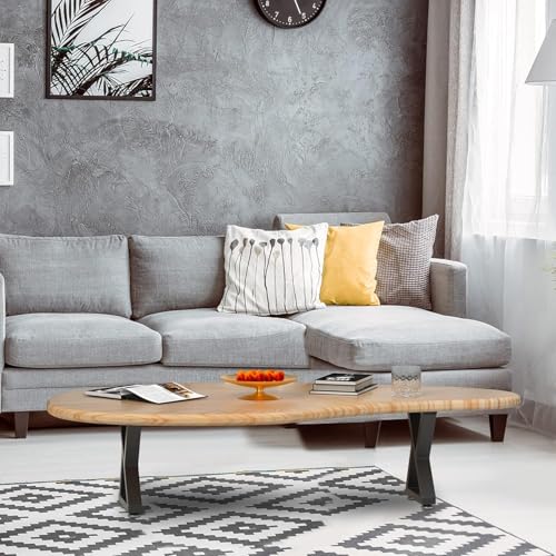 Image of 16'' Metal Coffee Table Legs, Heavy Duty Diamond Shape Bench Legs, Perfect for Breakfast Bar Stand Bench Dining Table, Industry DIY Furniture Legs (W30cm X H40cm, Set of 2)(16IN-Z-Type)