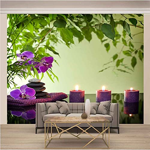 Papier peint 3D violet auto-adhésif sans colle pour masquer un mur abîmé - 3