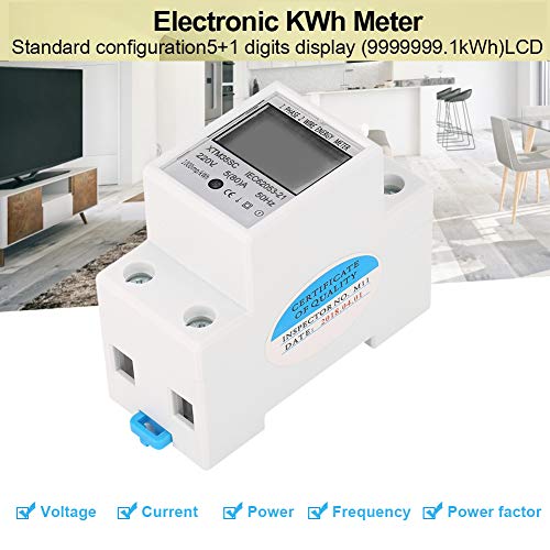 Guida DIN Digitale Contatore Elettrico Tester,XTM35SC multifunzionale Monofase 2 Fili 2P 220V 5(80) A Misuratore Elettronico Kwh Digitale Per Guida Din Tensione Corrente Misuratore Potenza Voltmetro
