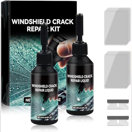 Windshield Chip Repair Kit,Windshield Repair Kit,Quick Windshield Repair Kit,Windshield Crack Repair Kit for Chips and Cracks, Bulls-Eye and Star-Shaped Crack (2pcs)