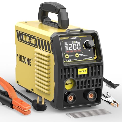 Image of HIZONE 200A Stick Welder, 110V /220V ARC /Lift TIG Welding Machine with Welding Rods, LCD Timekeeping Display Welder MMA Welder with Hot StartPortable IGBT Inverter Welder Hot Start