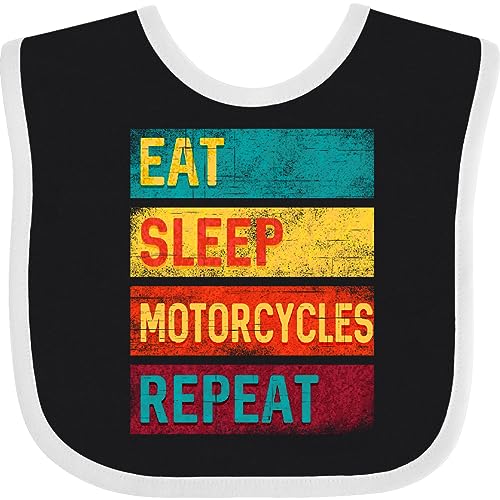 inktastic Eat Sleep Motorcycles Repeat Baby Bib