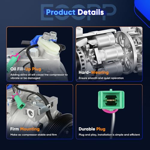 Image of ECCPP AC Compressor with Clutch Fit for Audi A4 A6 2.8L 1996-2001 Fit for Porsche 911 3.6L 2009-2012 Air Conditioning Compressor
