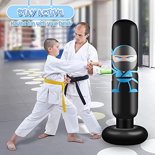 Boxsack für Kinder EIVONDA 160 cm Aufblasbarer Ninja Punchingball