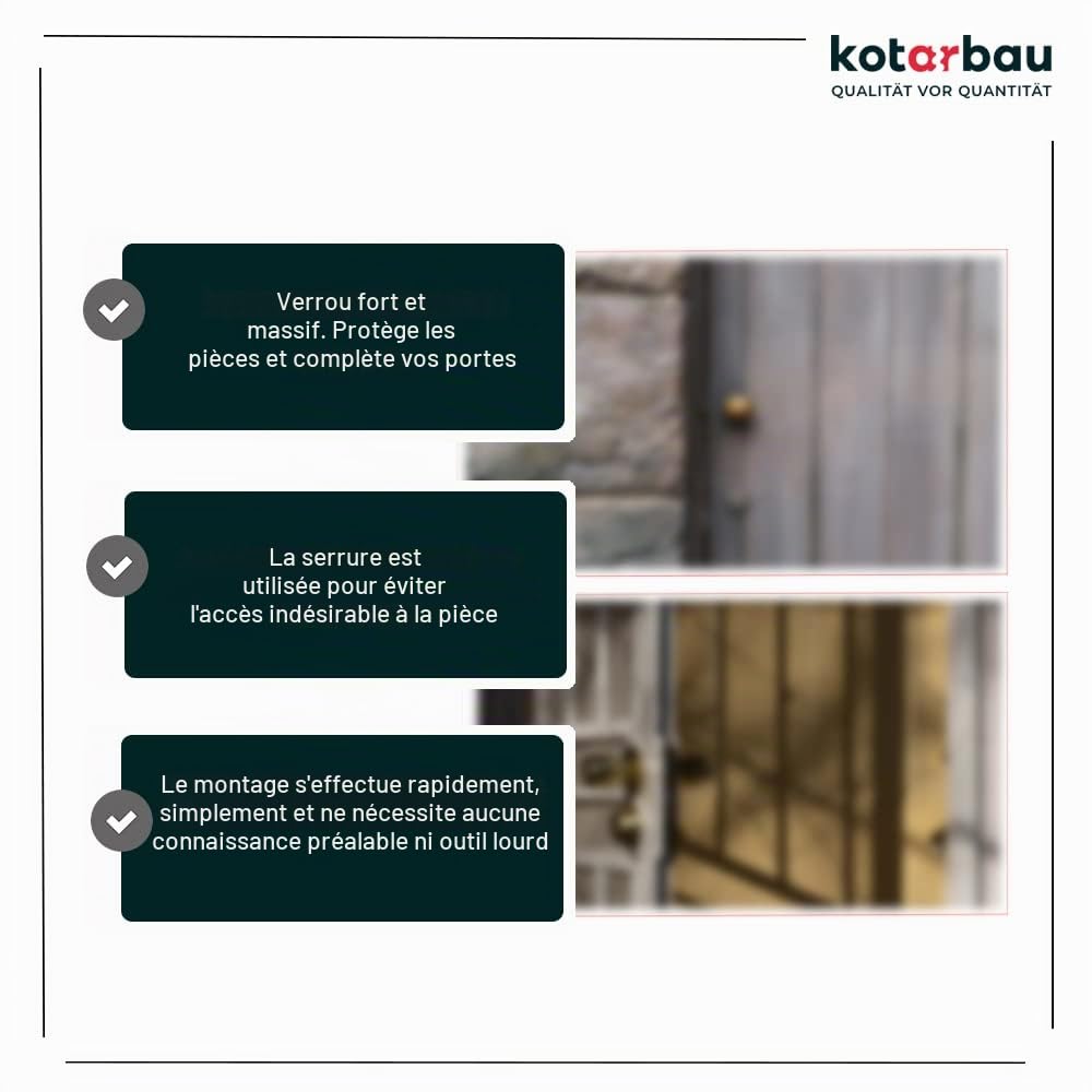 KOTARBAU Bouton de porte avec serrure - En métal - Rond - Avec 3 clés - Rosace à encastrer (satiné)