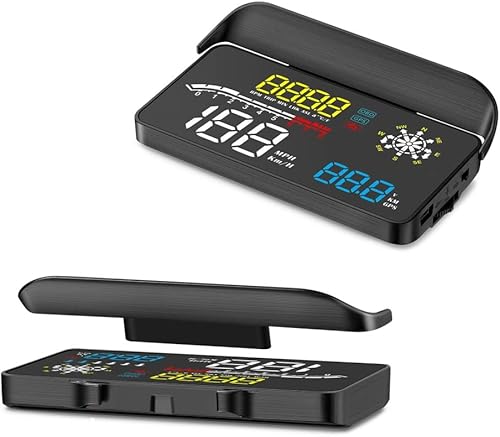 D1 Hud Coche Head-up Display OBD+GPS Sistema Dual Navegación Velocímetro Proyector Overspeed Advertencia Monitor Negro