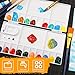 Watercolor Palette, Halobios Paint Palette with 20-Well and 5 Mixing Areas, Folding Paint Tray with Thumbhole and Paint Brush Holder, Plastic Painting Palette for Children Beginners Artists(1 Pack)
