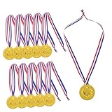 BESTonZON 50 Piezas Medallas Doradas para Premios Metálicos para Fútbol y Actividades Deportivas Colgantes para Fiestas y Competiciones Infantiles