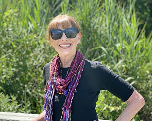 Women’s Handmade Multi Strand Yarn Cowl Scarf, Wine and Multi Colored3