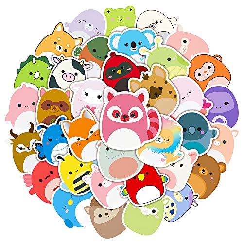 50Pcs Cute Cartoon Stickers Animal Waterproof Vinyl Stickers for Guitar Bike Skateboard Luggage Phone Aesthetic Decals Gift for Kids Teen Birthday Party