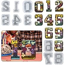 7 inch Number Resin Mold 7 Inches 9 Pack Arabic Alphabet Mold 0-9 Alphabet Mold Silicone Mold for Resin Handmade Letter Resin Casting Mold Alphabet Soap Making Molds