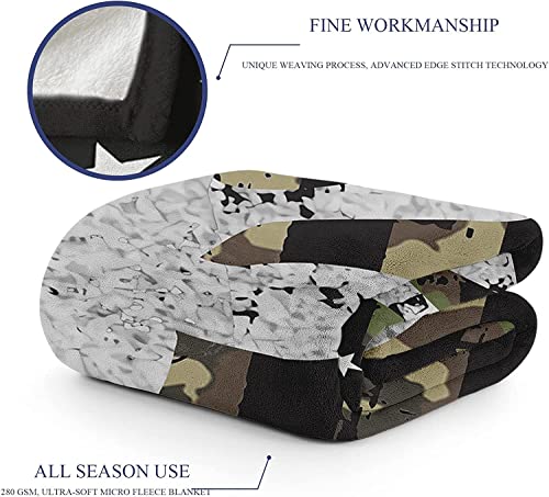 American Flag Deer Blanket, Soft Warm Fuzzy Fleece Plush Blanket 60''X50'', Smooth Cozy Flannel Throw Blanket For Bed/Couch/Office/Camping #TOP3