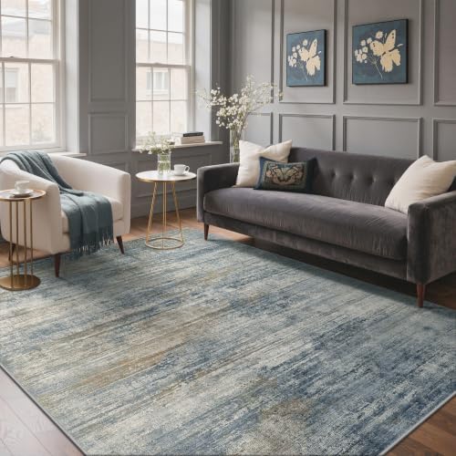 Image of GENIMO Rugs Living Room Washable, Rugs for Bedroom 240x300cm, Blue Grey