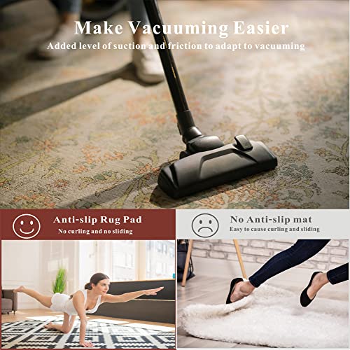 Non-Slip Area Rug Pad 2.5'X13', 1/3" Thick Dual Surface-Felt+Rubber. Premium Carpet Mat - Safe For All Floors And Finishes, Adds Comfort And Protection, Extra Strong Grip - Many Custom Sizes. #TOP6