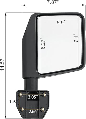 Miniatura 3 de Espejos laterales para puerta tubular de media puerta, espejo de reflexión para Jeep Wrangler CJ7 YJ TJ JK JLGladiator JTCherokee XJ -1 par