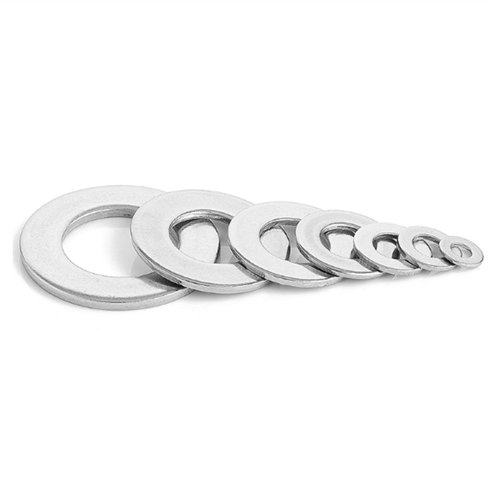 Zkenshan-Arandela Plana M4 M5 M6 M7 M8 M10 M12 M14 M16 M17 M18 M20 Lavadora de Sellado Plana de Aluminio Espesor de Junta 1.5mm, 100pcs / Lote, Buena Resistencia al Desgaste