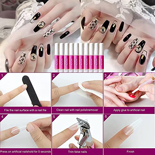 MAGIC ARMOR 10 Stück Nagelkleber 2g, Nagelkleber Für Tips Nagelkleber für Kunstnägel extra stark Professionelle Nagelkleber für die Nagelverlängerung und Reparatur von eingerissene nail art glue – Bild 6