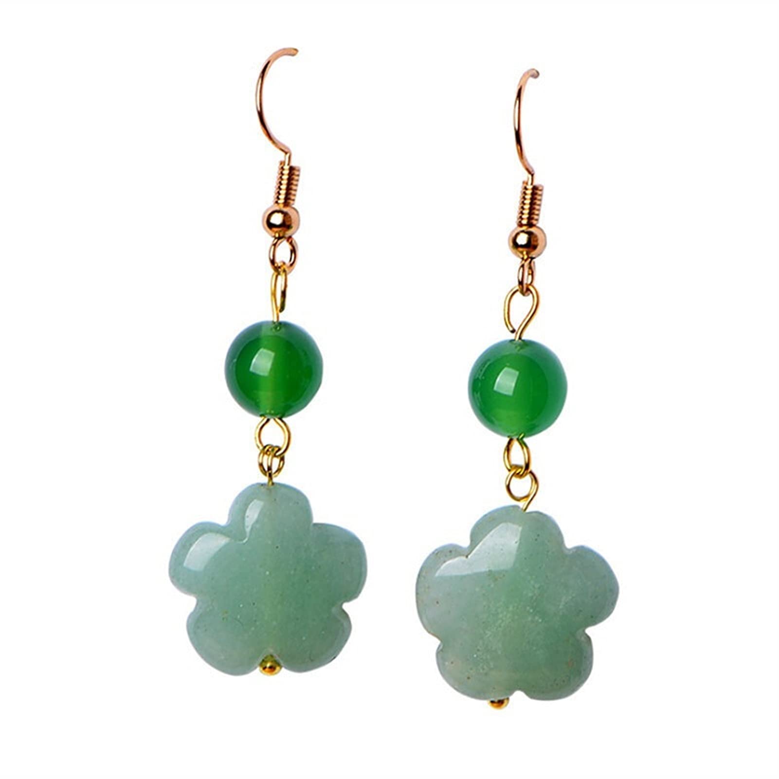 WXKAGF Orecchini Pendenti 1 Paio Orecchini con Fiori di avventurina Orecchini Etnici da Donna Gioielli di Moda Accessori per Feste Orecchini Femminili Regali Regalo
