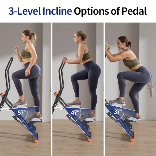 Image of RYGEO Stair Steppers with Resistance at Home Gym, Folding Vertical Climber Cardio Exercise Machine, Stair Climber for Full Body Workout with LED Display