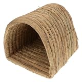 VICASKY Casa Intrecciata in Paglia Semichiuso per Criceti e Galline, Nido per Animali Piccoli, Resistente e Facile Manutenzione, per Cortile e Azienda