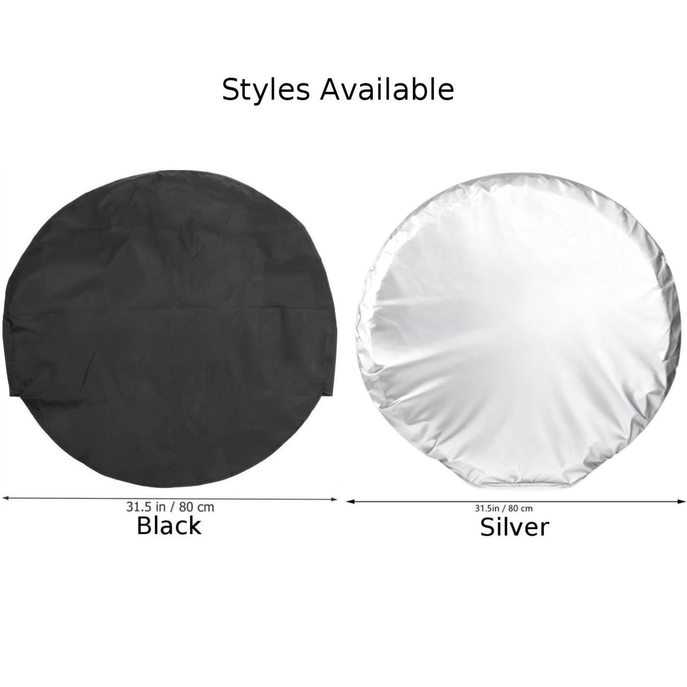 Copri pneumatici per auto, 80 cm, protezione solare anti-invecchiamento, protezione UV, SUV, camper per camion, panno rivestito in argento, confezione da 4 pezzi, colore nero