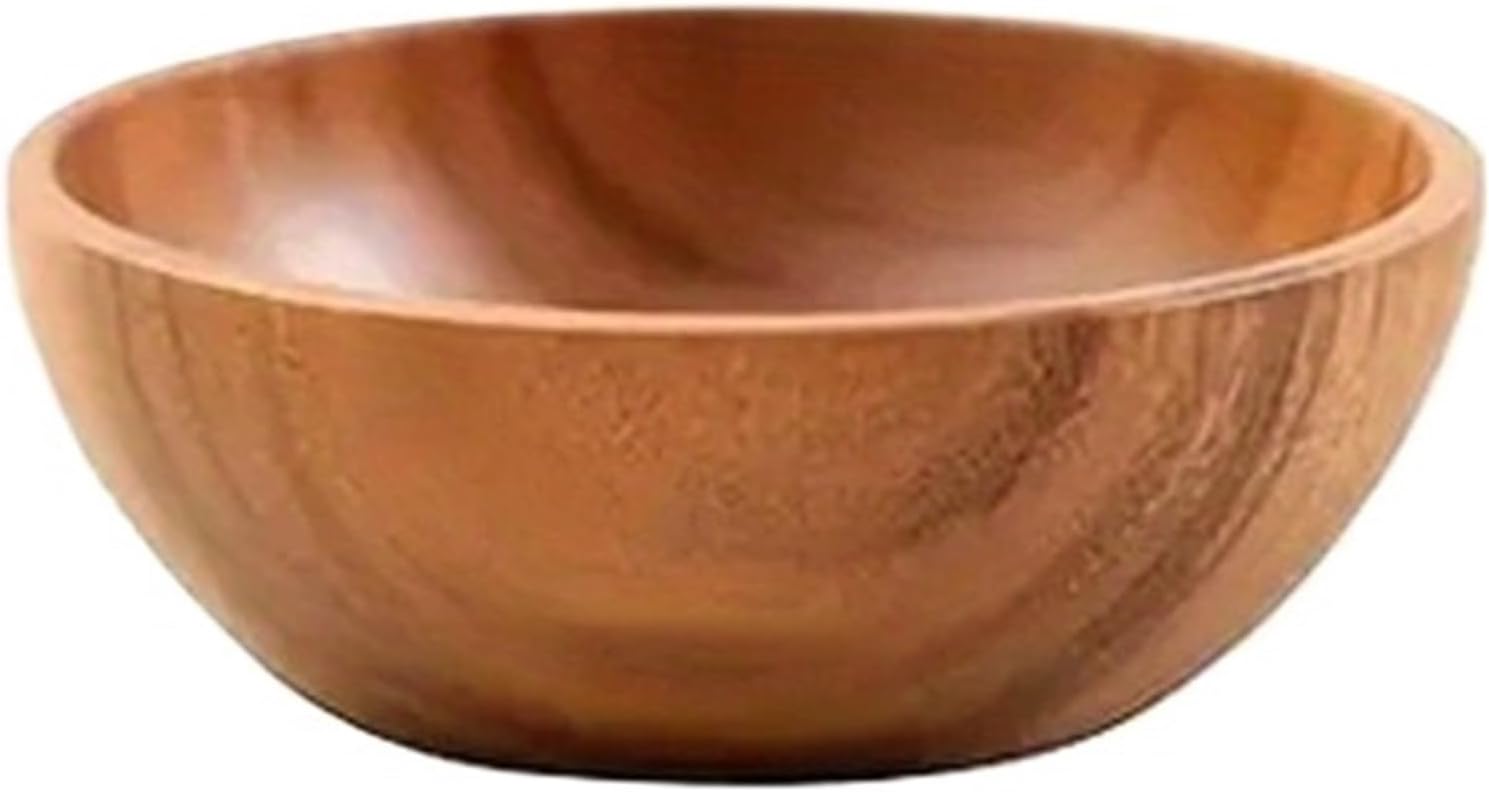 1PCS Wooden Salad Bowl Anti-scalding Suitable For Fruit Vegetable Decoration(DuoRoller and Cover)