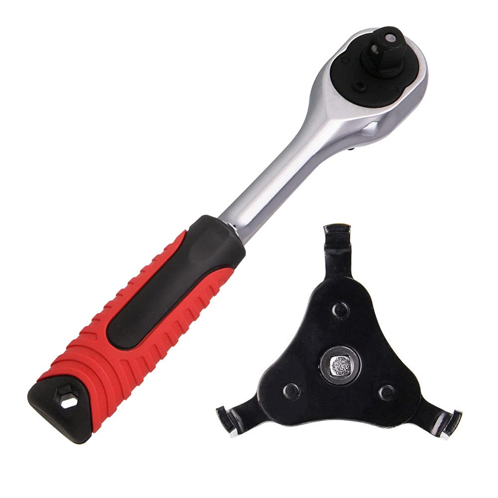 Buy AIHOUSE 3/8" Ratchet Wrench And 3 Jaw Oil Filter Wrench Set, The