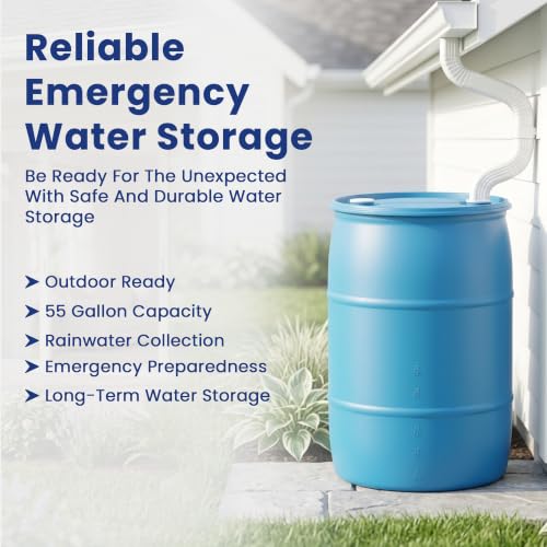Image of 55 Gallon Water Storage Barrel, BPA Free, Emergency Water Supply - Eco Friendly - Made in USA (Yellow, 55 GALLONS Drum)