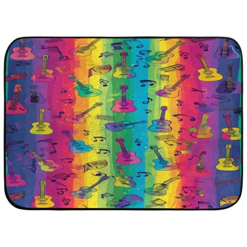 Tapis antidérapant notes de musique grand format lavable en machine - 3