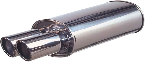 AutoStyle Edelstahl Sportauspuff universal - 125x225mm - 2x76mm Rund
