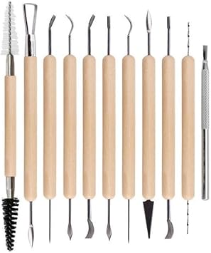 KHMCRSDO Pottery Tools 56 Sets with Storage Box Indentation Silicone Pen Multi-Specification Clay