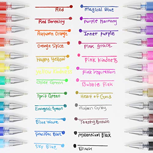 Image of [24 Colors] Think2 Color Gel Pens Set for Teens and Adult. Perfect for Drawing, Journaling, Doodling, Scrapbooking